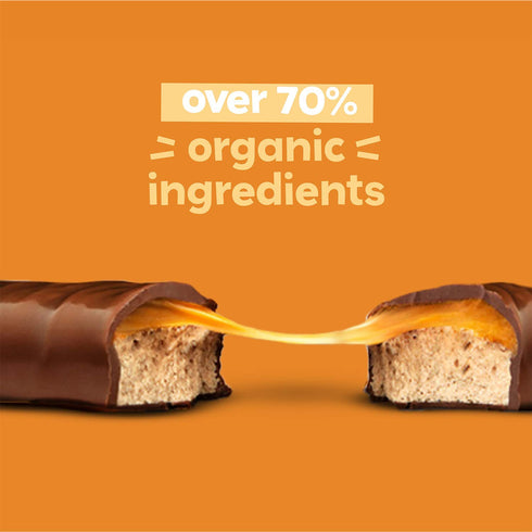 (1 70% 3.4oz UNREAL Dark Chocolate Caramel Peanut Nougat Bars Bag), Organic Ingredients, Fair Trade, Non-GMO, No Corn