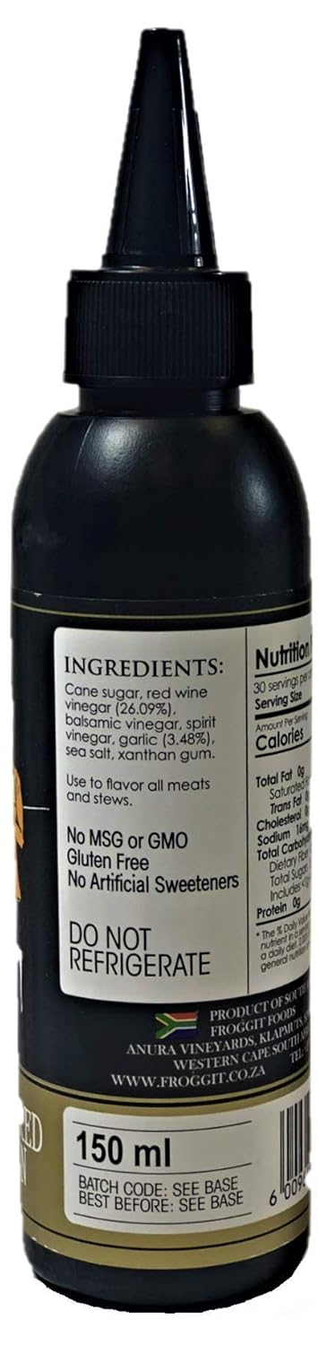 150ml Castillo de Pinar Garlic Infused Red Wine Vinegar Reduction by Froggit Non GMO