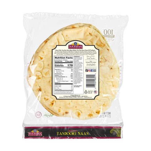 (3 Pack, 12 Toufayan Original Naan Tandoori | Non-GMO and Vegan Flatbreads Total)