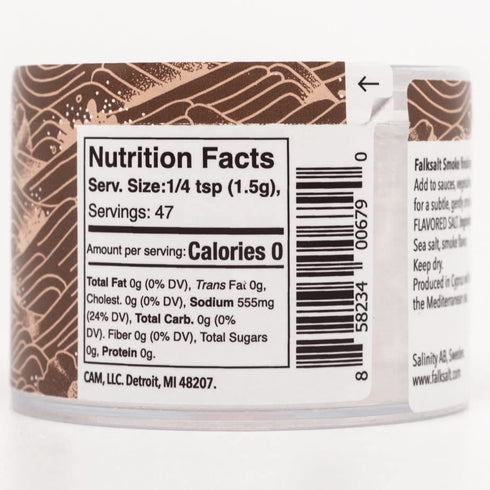 FALKSALT Smoke Sea Salt Flakes, 2.47oz, Handcrafted Gourmet Finishing Salt, Kosher