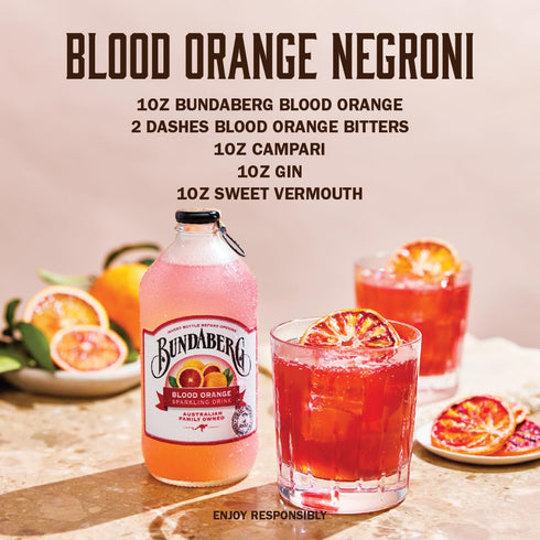 12.7 oz, 4 Count Bundaberg Sparking Fruit Drink, Blood Orange, fl