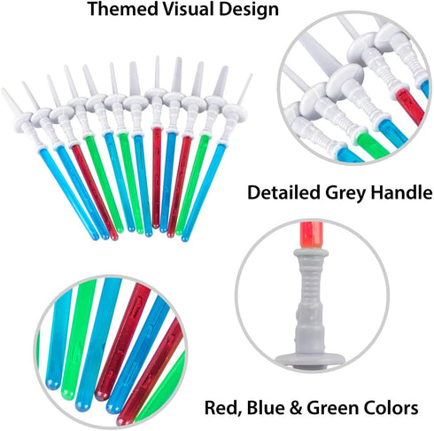 Super Z Outlet Light Sabre Cupcake Decoration Toppers, 12 Pack, 4" Tall Picks for Birthday Parties
