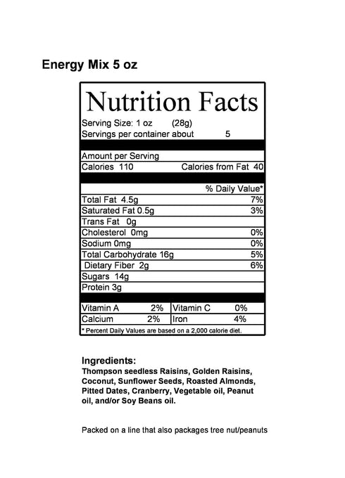 5 lbs Energy Fruit and Nut Trail Mix by Its Delish, Bulk Bag, Energy Boost with Proteins, Fibers and Vitamins