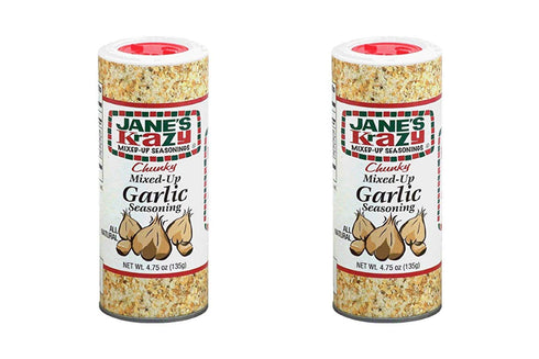 Jane's Krazy Chunky Mixed-Up Garlic Seasoning, 135 Grams (Packing may vary) (2 Pack)