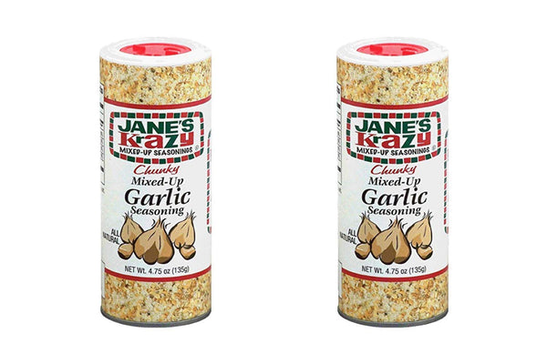 Jane's Krazy Chunky Mixed-Up Garlic Seasoning, 135 Grams (Packing may vary) (2 Pack)