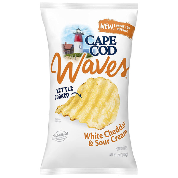Cape Cod Potato Chips Cape Cod Waves Kettle Cooked Potato Chips, Satisfying All Natural- Great For