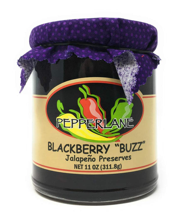 Pepperlane Blackberry Buzz Preserves, Natural Blackberry-Jalapeno Specialty Pepper Jelly, 11-Ounce each (3 Pack)