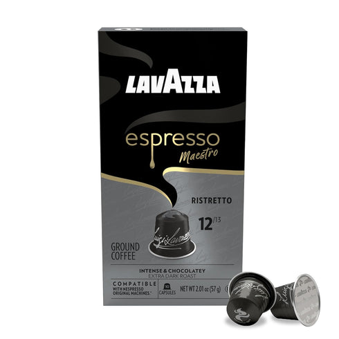 (60 Lavazza Espresso Maestro Ristretto Aluminum Capsules Compatible with Nespresso* Original Machines, Dark Espresso