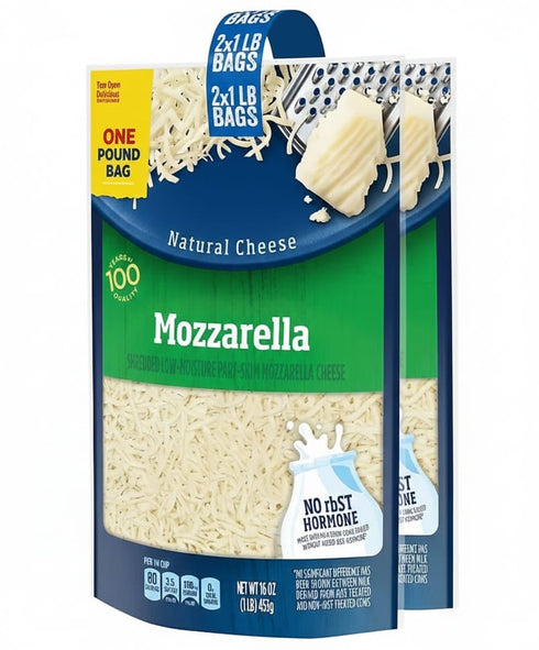 Generic Mozzarella Shredded Cheese , This bag of cheese comes pre-shredded to save you prep time and easily blends