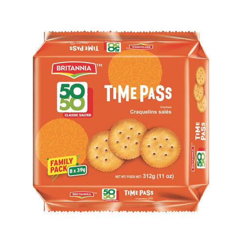 Britannia Time Pass Classic Salted Biscuits | Family Pack- 312 GM(11 oz)-