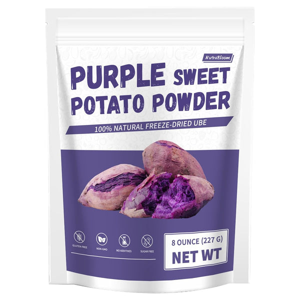 NutraBloom Purple Sweet Potato Powder, 8 Oz, Natural Food Coloring, Ube Powder, Rich