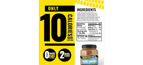 9 oz, Plochman, Stone Ground Mustard, Coarse Grain Texture