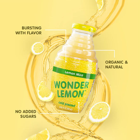 8.45oz (6 Pack) Wonder Lemon Organic Lemon Mint Cold Pressed Juice