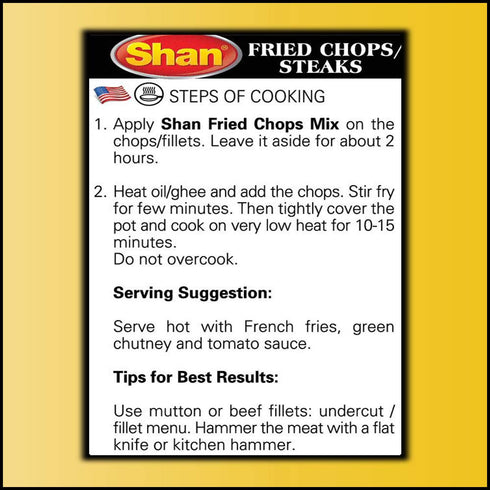 (50g) Packets (Pack 4) Shan - Fried Chops/Steak Seasoning Mix - Spice for Spicy Fried Meat