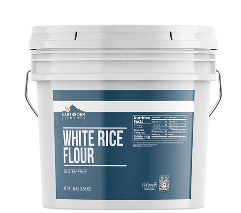 Earthborn Elements White Rice Flour 2 Gallon Bucket, Gluten-Free Baking, Always Pure