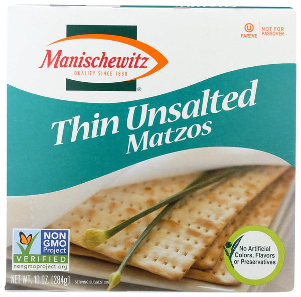 Manischewitz Passover Matzo Thin Unsalted, 9 Ounce, Kosher for Passover (Pack of