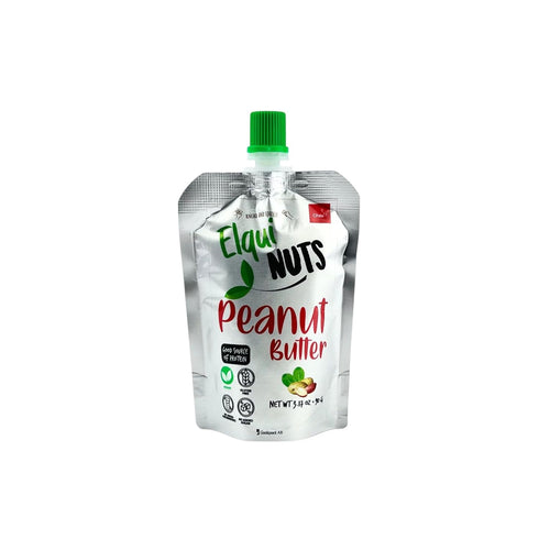 Elqui NUTS 3.17 Oz. 100% shakes(6 Pack) - Peanut Butter, Pouch Format, Made With Roasted Peanuts, One Ingredient, NO