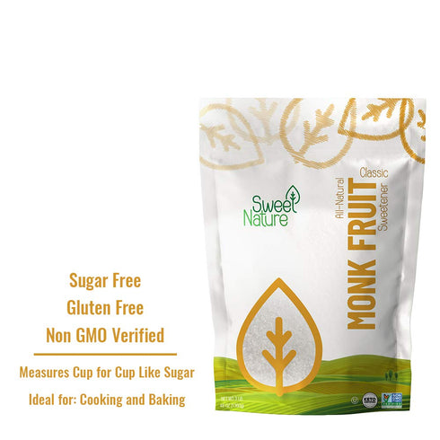 48 Oz Sweet Nature Monk Fruit Sweetener Classic Non GMO Gluten Free Sugar Substitute