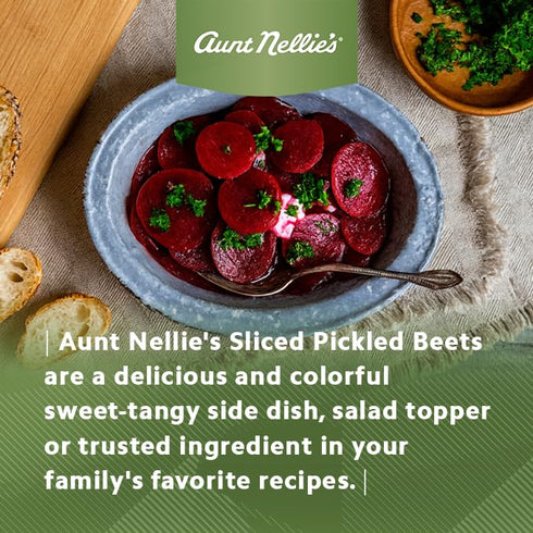 (15oz, 2-Pack) Aunt Nellies Sliced Beets Artisanal Sweet Tangy Crunchy Side Dish Pantry Staple