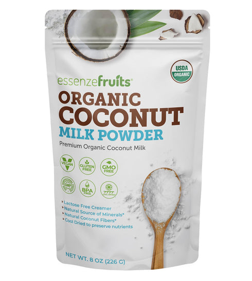 Essenzefruits Pure Organic Coconut Milk Powder - Premium Maltodextrin Free, No Sugar