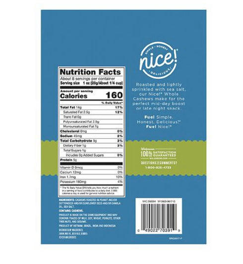 Generic 8.5oz (pack 2) Nice Lightly Whole Cashews