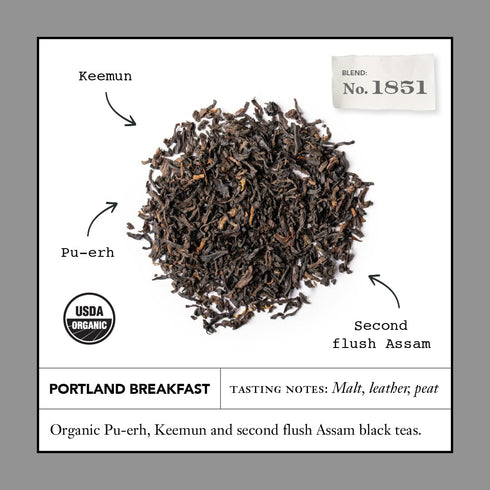 1851, 15 1.58oz Smith Teamaker Portland Breakfast No. Caffeinated, Sugar Free, Sustainably Grown, Organic Full Leaf