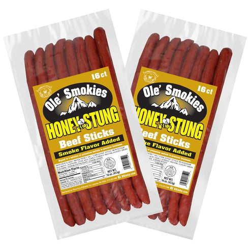 Buffalo Bills Honey Stung Ole' Smokies 16-ct Bulk 9-Inch Beef Sticks (two