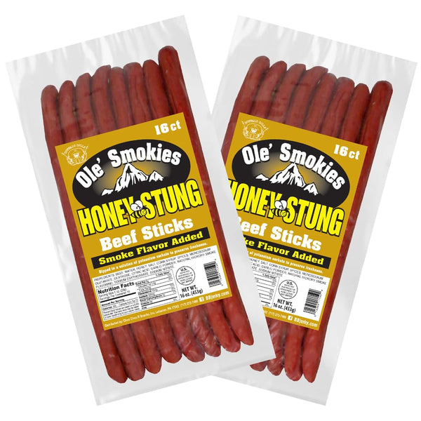 Buffalo Bills Honey Stung Ole' Smokies 16-ct Bulk 9-Inch Beef Sticks (two