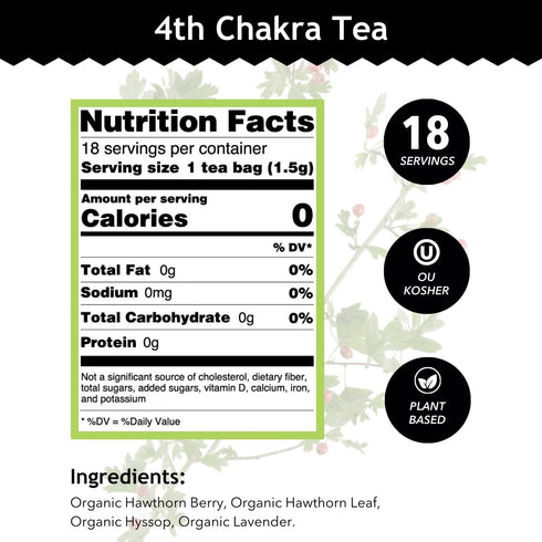 4th 18 (Pack 1) Buddha Teas - Chakra Tea - Organic Herbal Tea - For Balance, Love & Forgiveness - With Hawthorn Berry