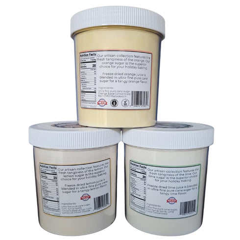 Set 16 Oz (385 Set Lemon, Lime, and Orange Ultra-fine Sugar | Artisan Collection Symphony of Citrus Gourmet Sugar |
