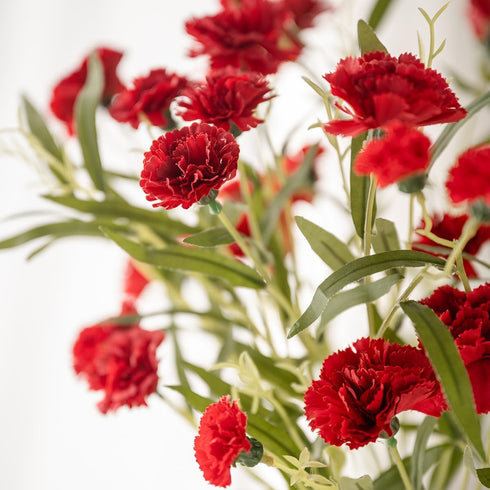 HXSCOO Carnation Simulation Bouquet Vase Flower Arrangement Plastic Flower Decoration Flower Dining Room Living Room