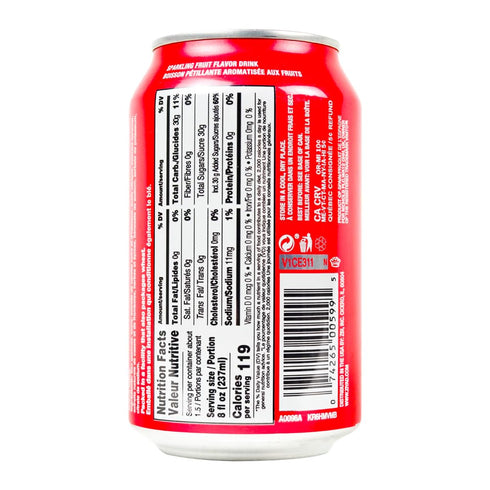12 oz (Pack 24) Vimto Sparkling Fruit Flavored Drink Soda with Natural Black Cherry, Raspberry, Black Currant Middle