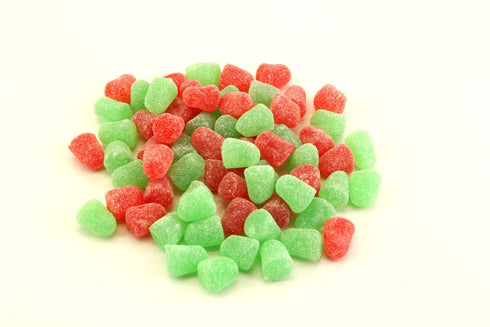 2 Gummy Planet Sweets Christmas Green and Red Spice Drops - Pounds - Holiday Jelly Candy Bulk
