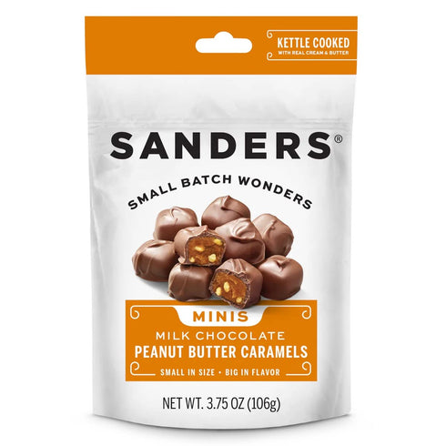 Sanders Milk Chocolate Crunchy Peanut Butter Caramels Mini Bites 3.75 oz. -