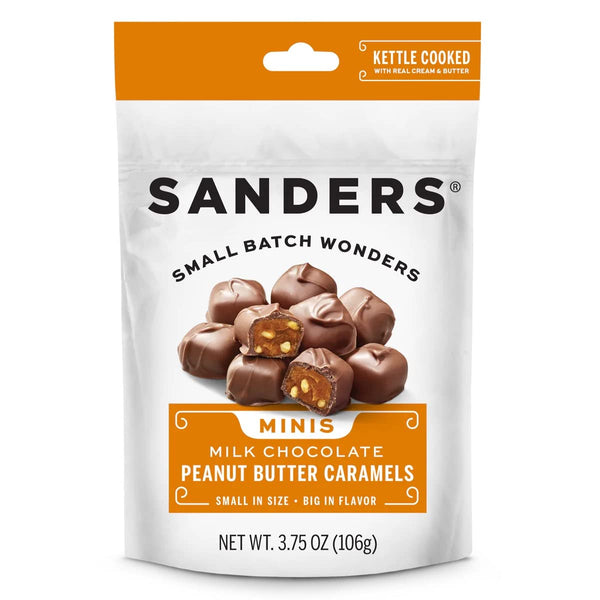Sanders Milk Chocolate Crunchy Peanut Butter Caramels Mini Bites 3.75 oz. -