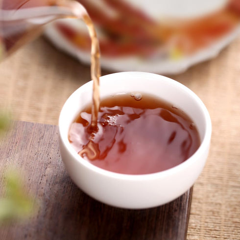 SANRAN 2015, 12.60oz Pu Erh Tea, Aged Puer Tea Cake, Ripe Puerh Black Tea, Year