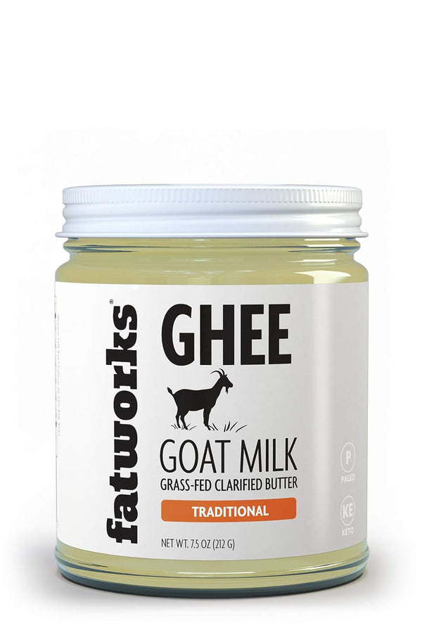 Fatworks Fine Filtered 100% Grass-Fed Goat Milk Ghee, Pasture Raised on Small Family