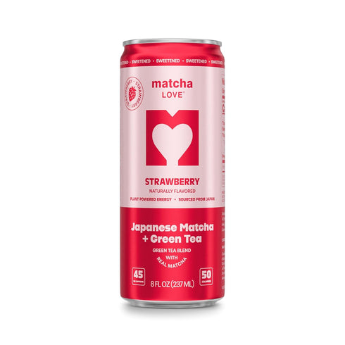 8 (Pack 12) matcha LOVE Strawberry Matcha + Green Tea, Sweetened, Ounce