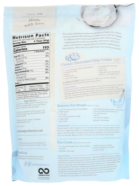 4 lbs (1.81 Pamela's Products, Artisan Flour Blend, kg)