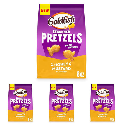 Goldfish Honey Mustard Seasoned Pretzels, 8 Ounce Bag (Pack of 4)