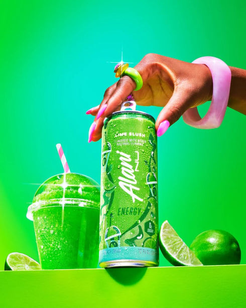Generic 12 oz (6 Pack) Alani Lime Slush Energy Drink, Sugar Free, Low Calorie Energy Drinks - fl Cans