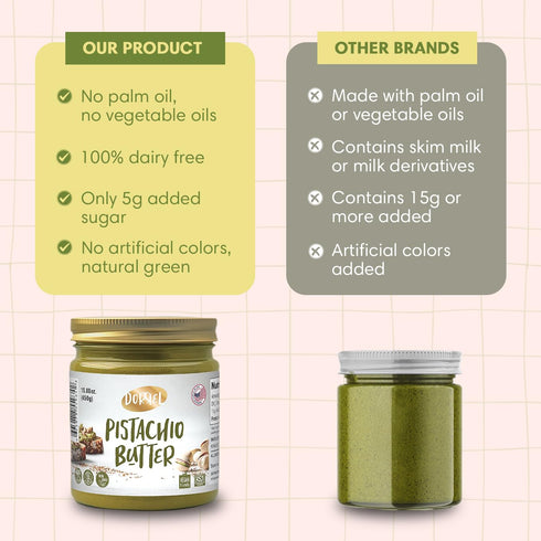 60% (450g) DORREL - Pistachio Butter, Dairy-Free Spreadable Butter Made from California-Grown Pistachios, No Palm Oil