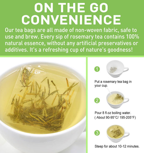 1.5g 60 Count Olvvla - Rosemary Tea Bags - X - Pure Natural Dried Rosemary Leaves - Cultivated in Egypt - Non-GMO