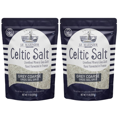 Le Marinier Celtic Salt Organic Grey Coarse, 1.1lb - 18oz Pack of