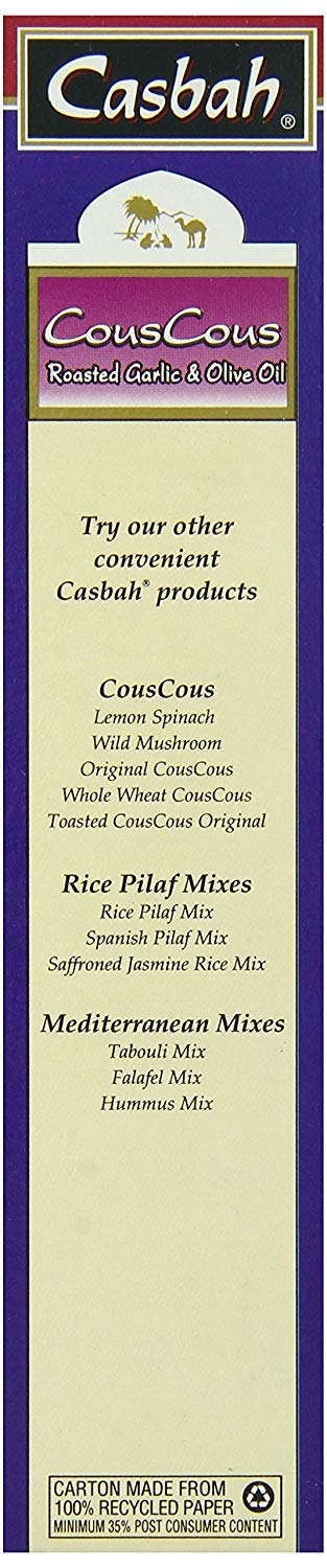 CASBAH 7oz (2 Pack) COUSCOUS ROASTED GARLIC & OLIVE OIL