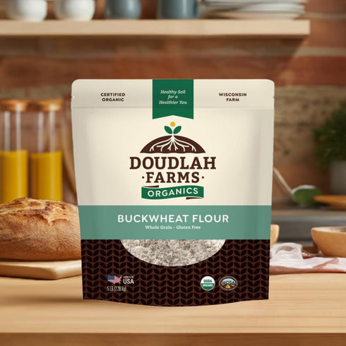 1.5 lb Organic Buckwheat Flour - Non-GMO, USDA Organic, Gluten Free, Vegan - For Baking Bread, Pancakes, and More!