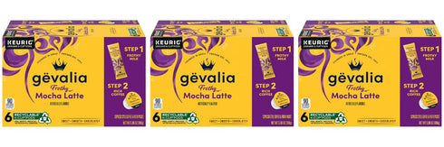 Gevalia, 2-Step K-Cup & Froth Packets, 6 Count, 5.6oz Box (Pack of