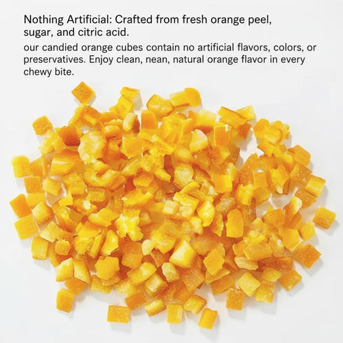 JKPDAMZ 1.76 800g, Ib Candied Glazed Orange Peel Dices, Chopped Sweet Orange Peel Cubes Granules, for Cake Baking