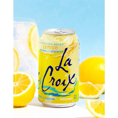21239 12 oz 24/Carton LaCroix Sparkling Water, Lemon, Can