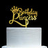 Happy Birthday Princess Cake Topper, Gold Glitter Acrylic for Princess Birthday Cake Party Decorations